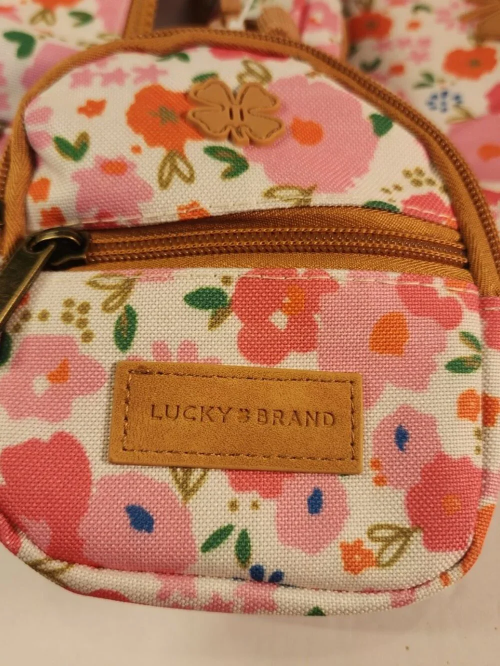 NWT LUCKY BRAND Pink & Orange Floral Backpack *Back to school ready!!*